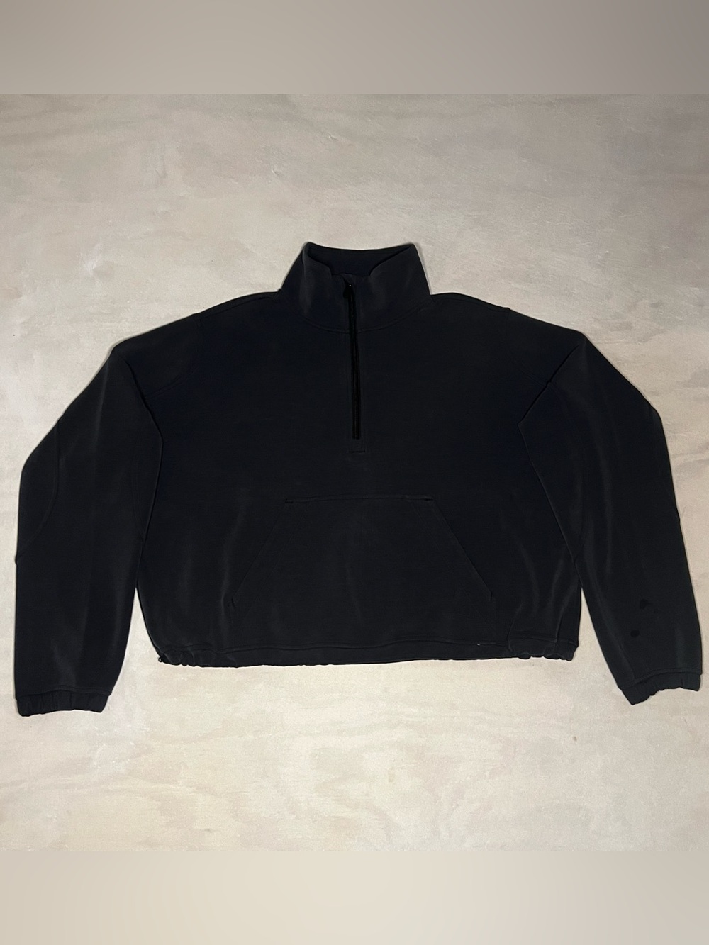 Lululemon Half Zip Pullover Sweatshirt Black Size 10 Crop Oversized Fleece